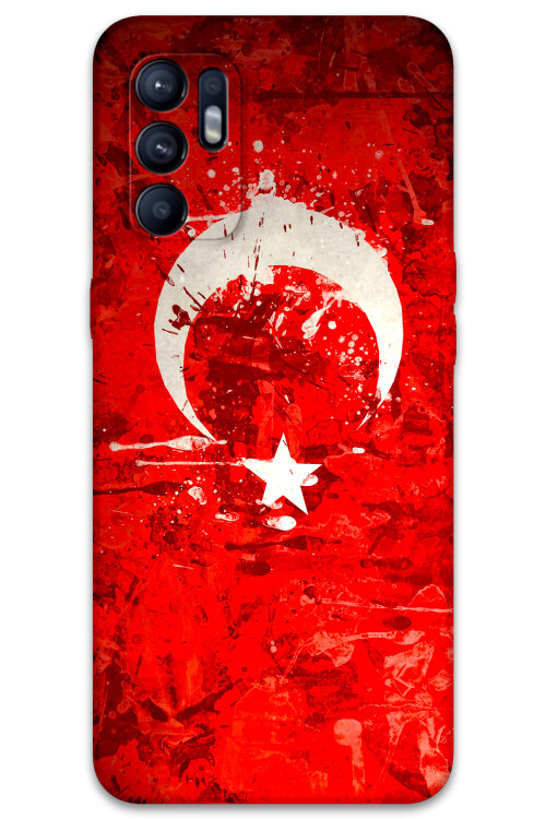 5847 oppo reno 6 turk bayragi desenli kilif