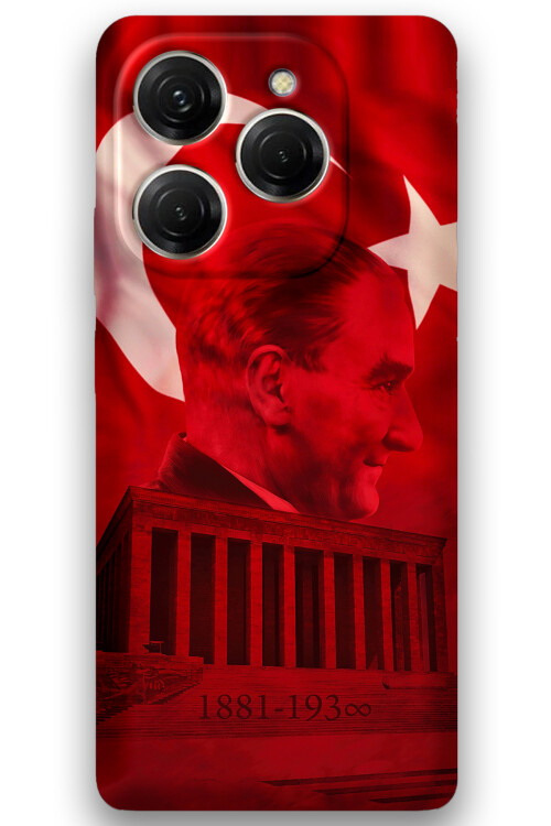 5848 tecno spark 20 pro 5g ataturk desenli kilif